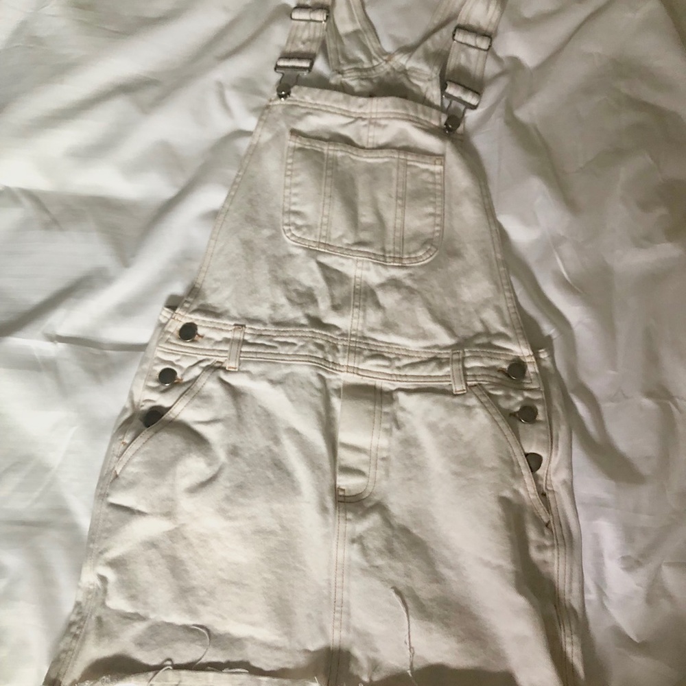 White Overall Dress